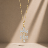 Puzzle II Charm with Diamonds