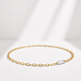 Classic Link Necklace with Pave Diamonds