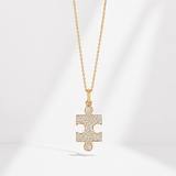 Puzzle II Charm with Diamonds