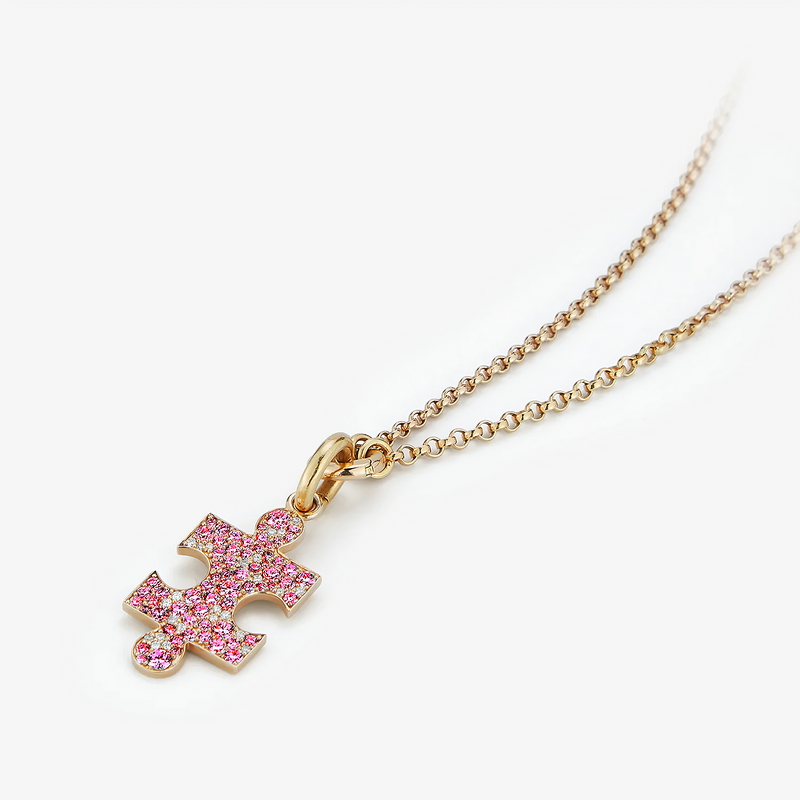 Puzzle II Charm with Pink Sapphires