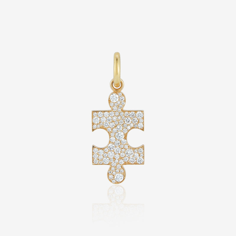 Puzzle II Charm with Diamonds